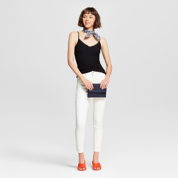 NWT BLACK Any Day Ribbed Lace Cami A New Day, MED - Picture 2 of 3